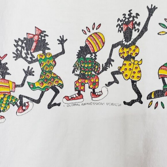 VTG Maui T-Shirt Fringe Global Impressions "We're Jammin" MENS Shredded Tee SZ L - Picture 6 of 9